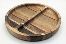 7" Mixed Wood Divided Tray - Image 2