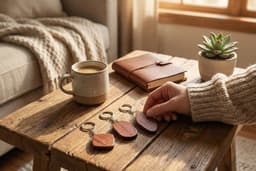 Sapele Wood Keychain cozy setting