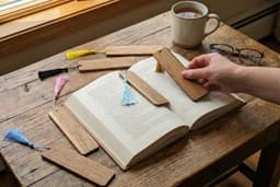 Wooden bookmark close-up